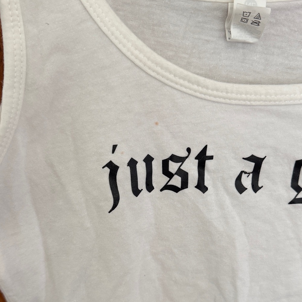 Just A Girl White Cropped Tank - Picture 3 of 4